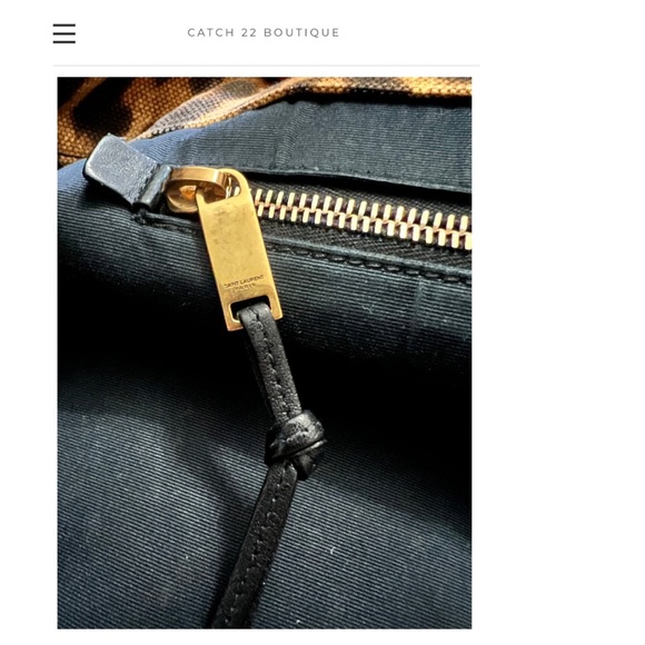 *SOLD* Saint Laurent Canvas Leopard Print Rive Gauge Noe Large Tote - Picture 7 of 11